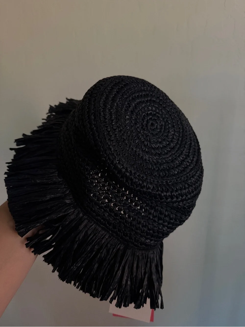 Kate Spade Frayed Raffia Straw Wide Brim Bucket Hat Women’s